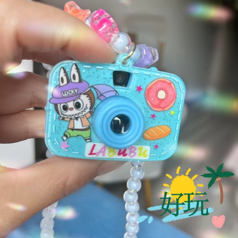 新しい abubu ラブブ投影フォトネックレスアクリル人形子供のランドセルペンダントキーホルダーバブルマ|undefined