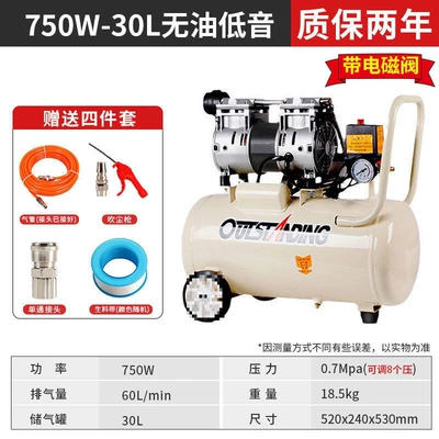 Hava kompressorları oil-free silent auto repair - new-product-750w-30l-solenoid-valve-four-piece-set