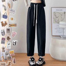 牛仔哈伦休闲裤子女士宽松秋季新款小脚九分大码春秋款胖妹妹