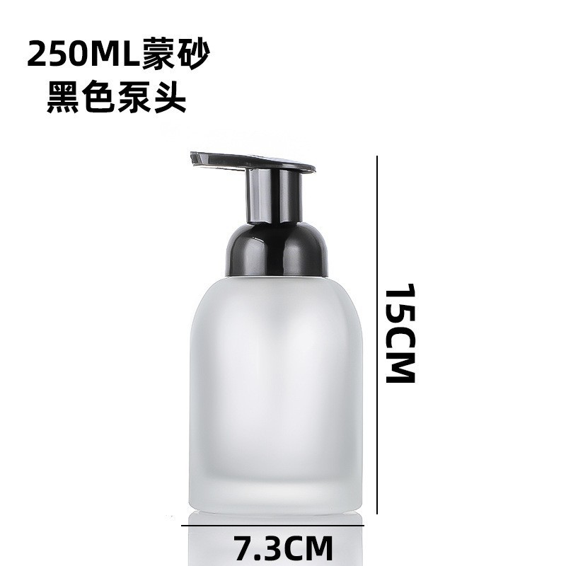 Venta al por mayor 375ml mousse espuma botella 250ml desinfectante de manos botella de espuma tipo de prensa de vidrio sub-botella burbujeador