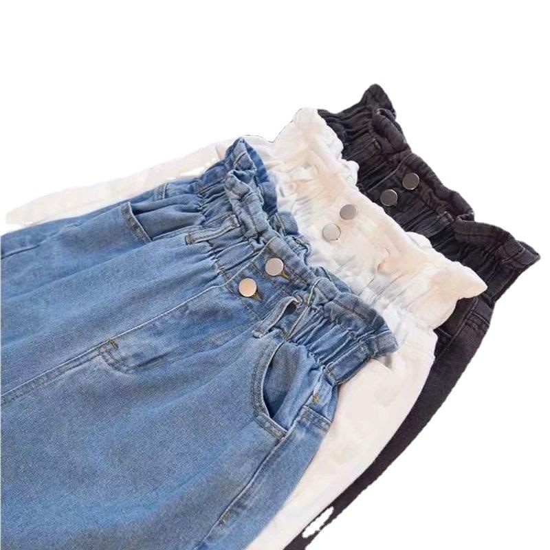 ChicShe Women's Denim 2025 Summer Elastic Waist Double Button Ladies Cuffed Loose Wide Leg Shorts_voghion.com