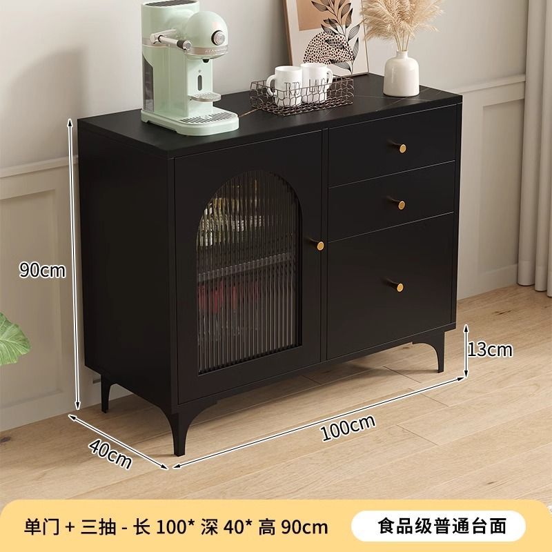 100CM 찬장 - 딥 스페이스 블랙 - 무료 설치