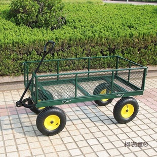 Four-Wheel Trailer Cargo Cart Flatbed Cart Net Cart Tiger Cart Transport Vehicle Heavy-Duty Household Transport Vehicle Metabo