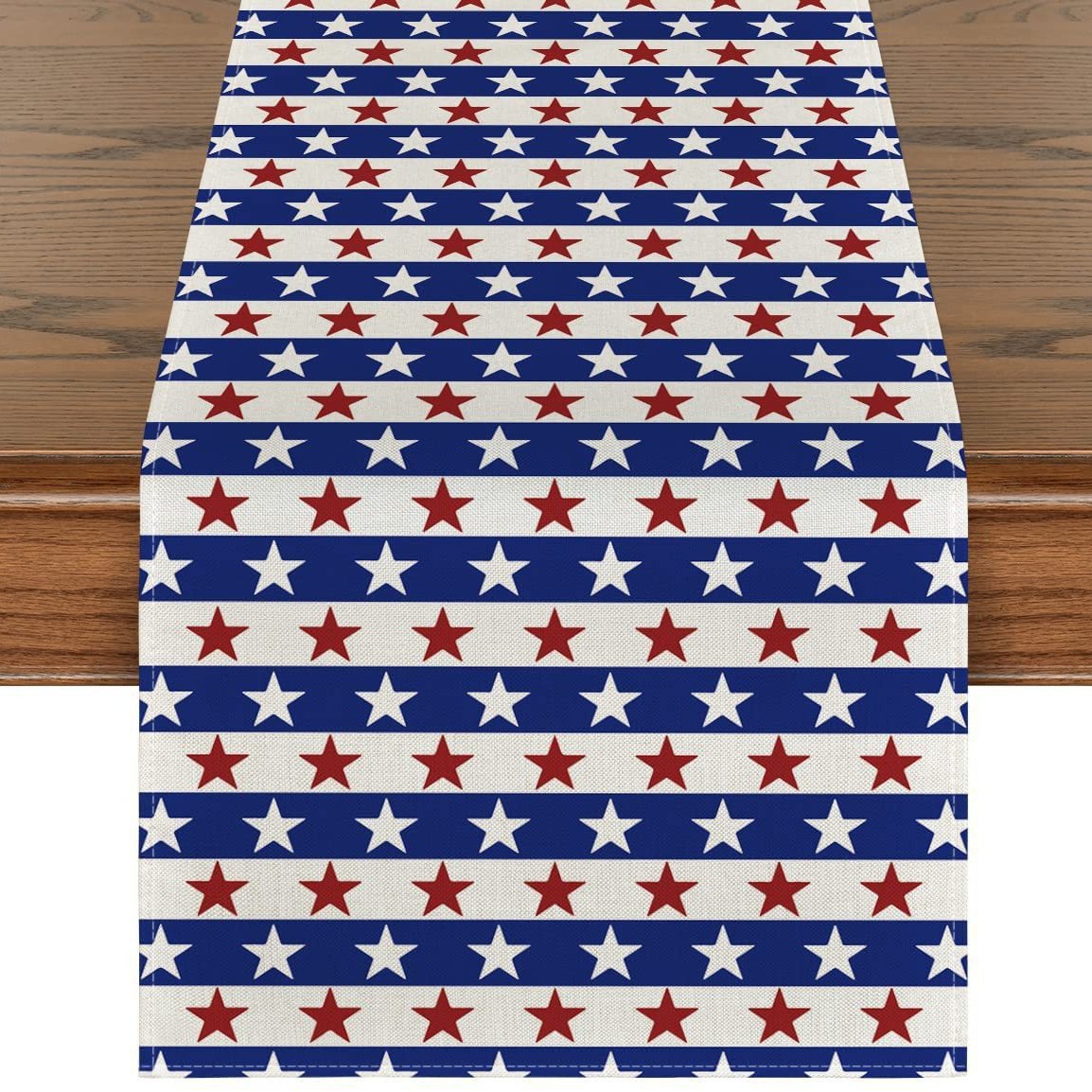 Transfronterizo 2024 nuevo día de la independencia de los Estados Unidos lino bandera de mesa bandera estrella y rayas tela de mesa de comedor cama de té tela de mesa image 11