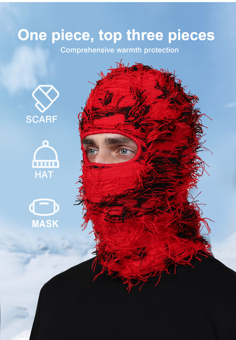Populär balaklava för män och kvinnor, stickad huvudbonad i akrylull, personlig kamouflagevärmask_voghion.com