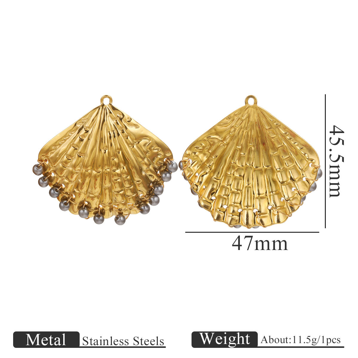 Serie océano de acero inoxidable caracol grande colgante de concha grande colgante DIY accesorios de joyería hechos a mano al por mayor