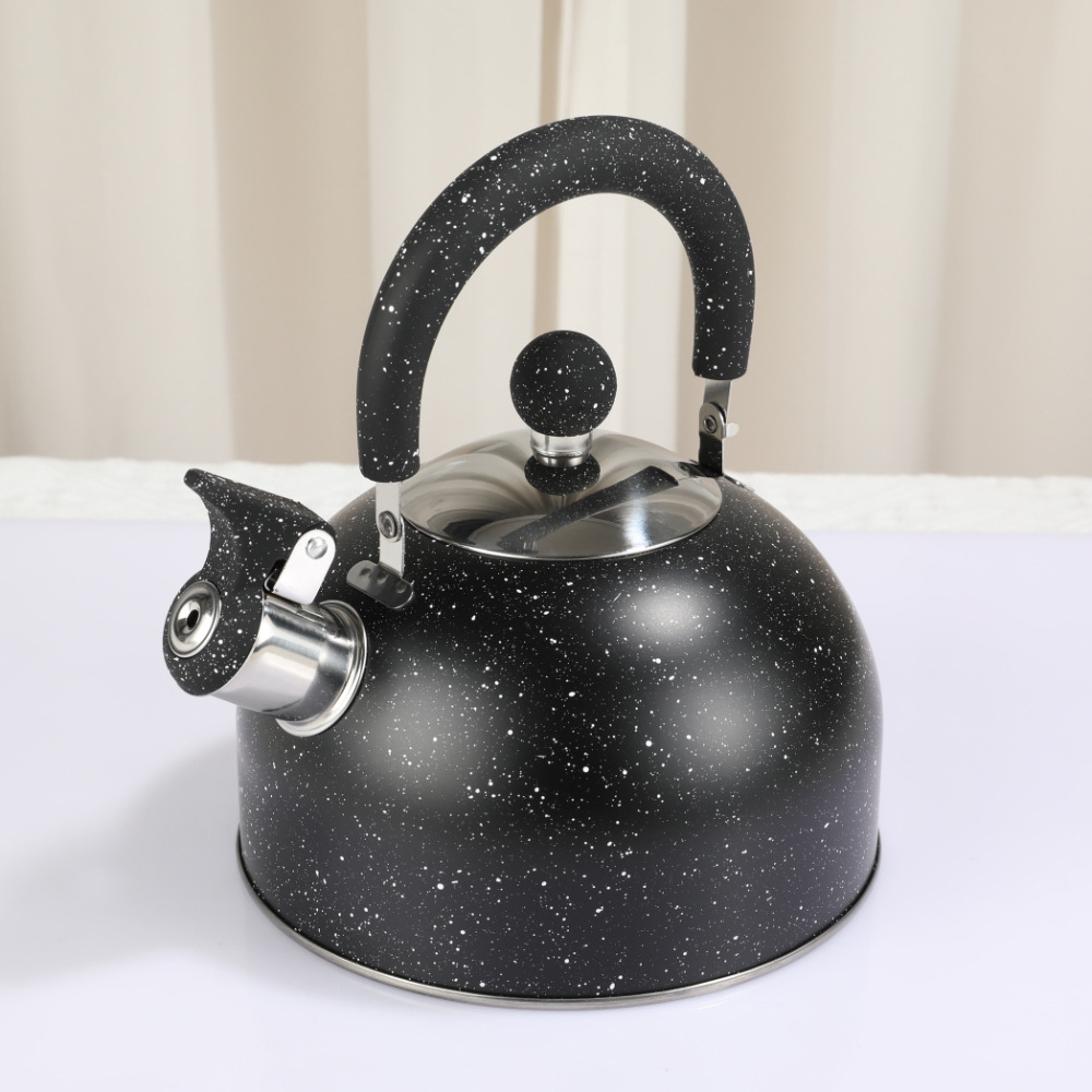 Hervidor de Agua Silbante de Acero Inoxidable 201, Apto para Gas e Inducción, para Cocina y Camping