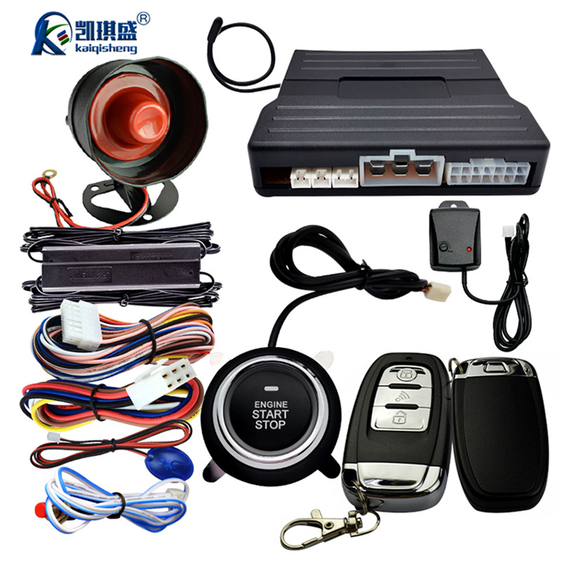 凯琪盛跨境产品改装一键启动PKE无钥匙进入遥控点火系统12V防盗器