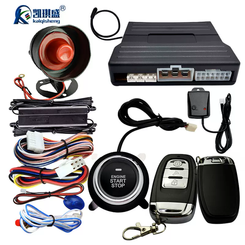 凯琪盛跨境产品改装一键启动PKE无钥匙进入遥控点火系统12V防盗器