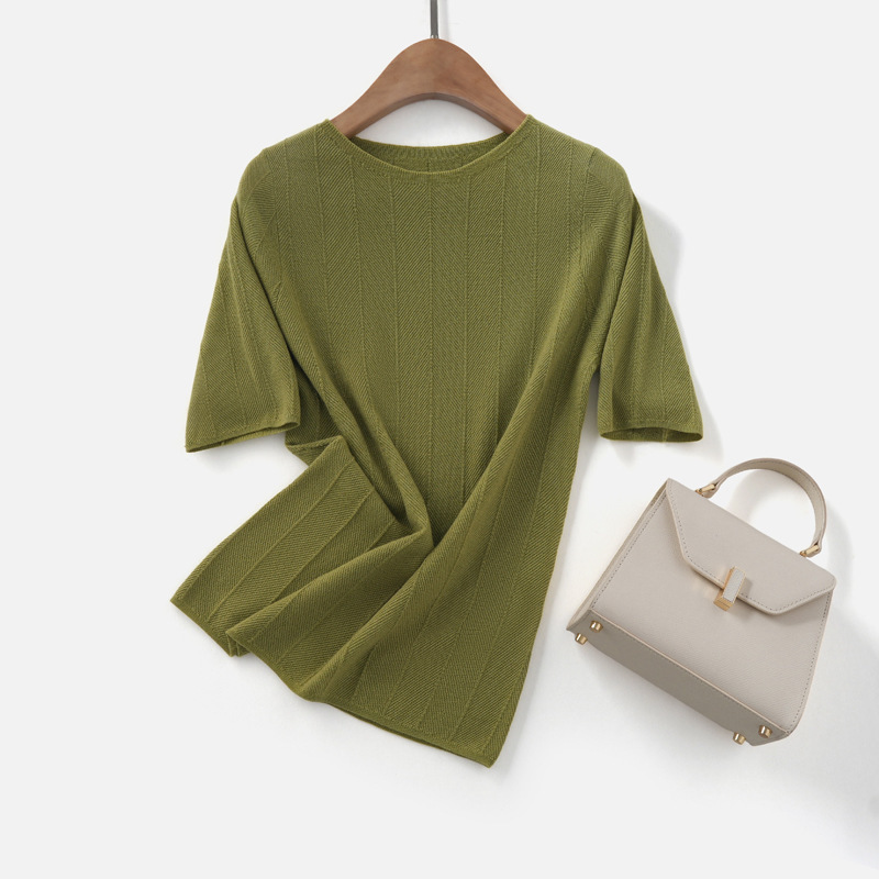 Light Luxury Chao Fine 100% Yangtze Yarn Wool Knitwear Women's Autum New One-Line Collar Stereo Water Ripple Top