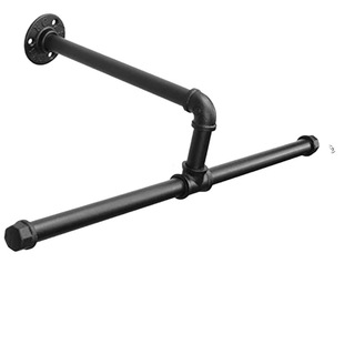 Industrial Style Hanger Floating DIY Wall-mounted Country Vintage Clothing Rod Multifunctional Iron Water Pipe Coat Rack