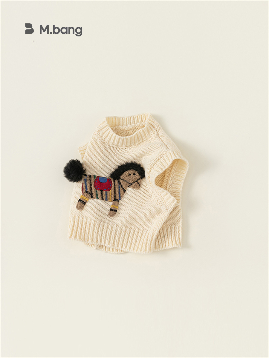 Youbao ropa para niños primavera y otoño ropa para niños chaleco para niños ropa exterior lindo bebé dibujos animados pony chaleco de punto QY23279