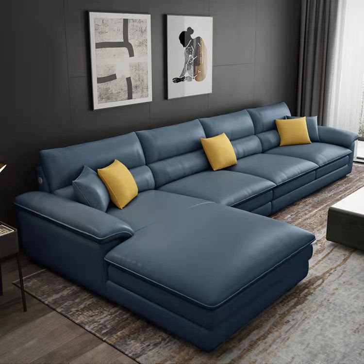 Sofá de cuero pequeño apartamento moderno minimalista sala de estar en forma de L combinación de asiento de concubina de esquina sofá nórdico suministro directo de fábrica