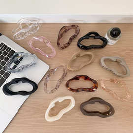 新款云朵发抓简约气质亚克力抓夹大号女磨砂高级感盘发鲨鱼夹头饰