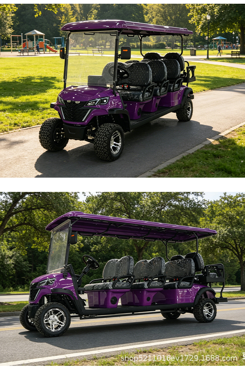 Electric sightseeing vehicle, scenic area electric shuttle vehicle, security property patrol vehicle, 4-seater, 6-seater, 8-seater golf cart