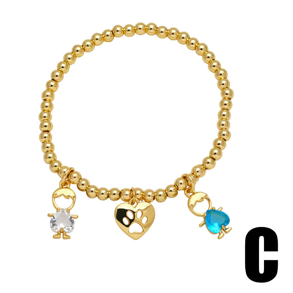 Heart Shape Pattern Women's Gender Copper Plating Heart Shape Bracelets