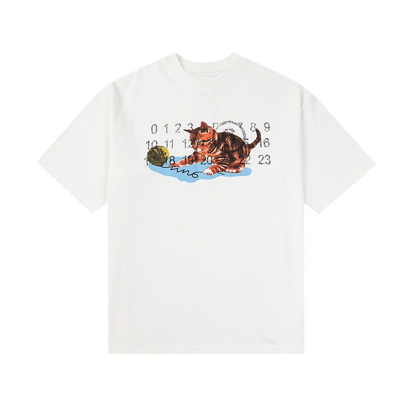 Mm6マギラtシャツ2023夏新作男女カップル服アラビア数字プリント半袖|undefined