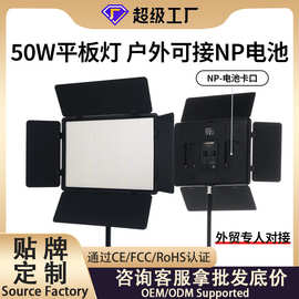 跨境50W平板灯摄影灯婚庆便携拍照打光灯双色温直播补光灯面光灯