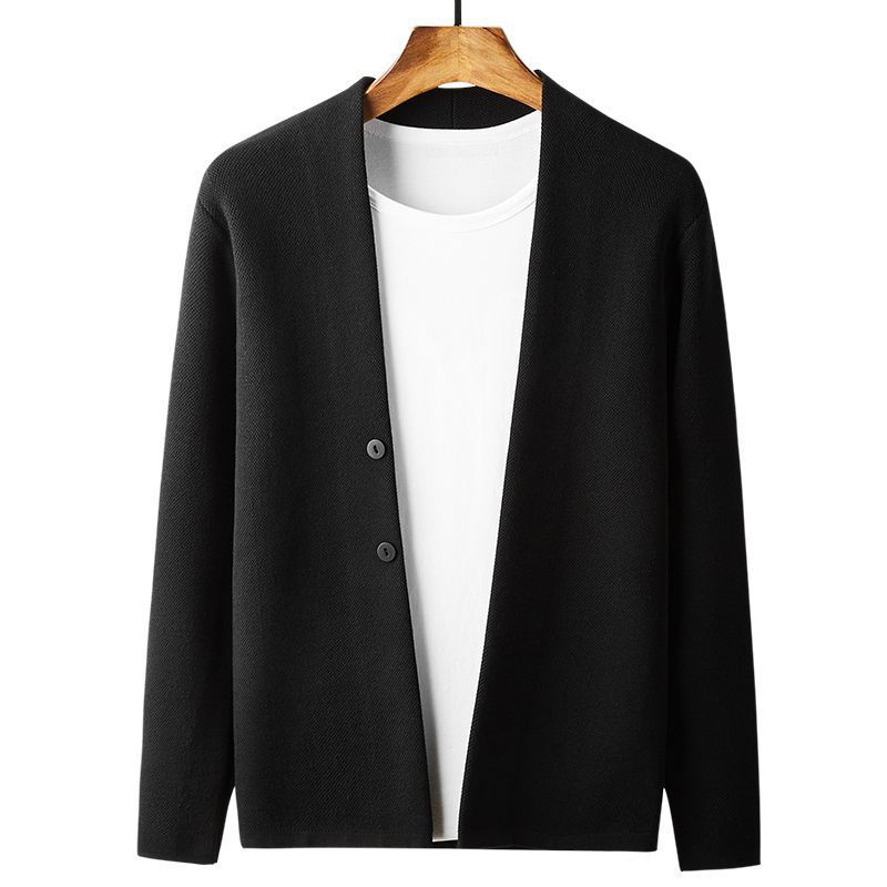 Printemps et automne affaires cardigan tricoté vêtements d'extérieur manteau pull haut tendance vêtements vêtements pour hommes_voghion.com