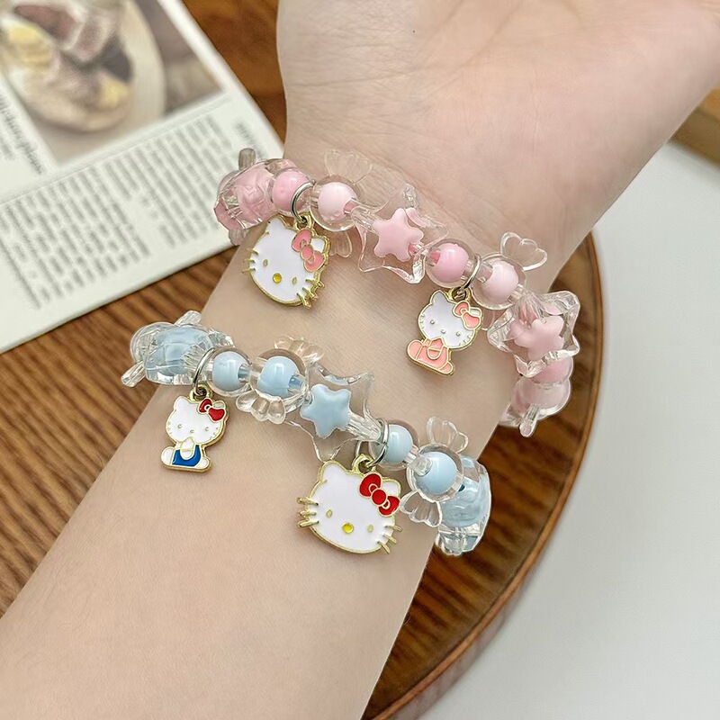 Cartoon Kt Cat Bracelet Wholesale Sweet Bracelet Jewelry for Women Versatile for Travel Sanrio Little Girl Beaded Bracelet Cartoon Kt Cat Bracelet Wholesale Sweet Bracelet Jewelry for Women Versatile for Travel Sanrio Little Girl Beaded Bracelet