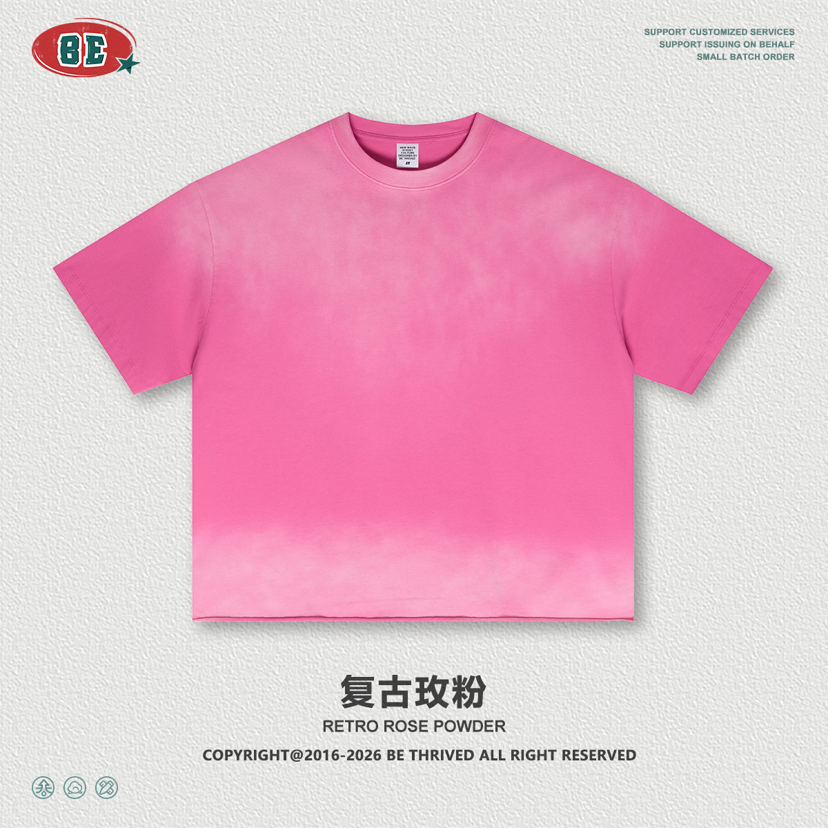 Be Hombres| 2026 verano americano lavado en agua hacer viejo Boxy borda suelta pulverización de caballo camiseta de manga corta suelta camiseta de moda masculina