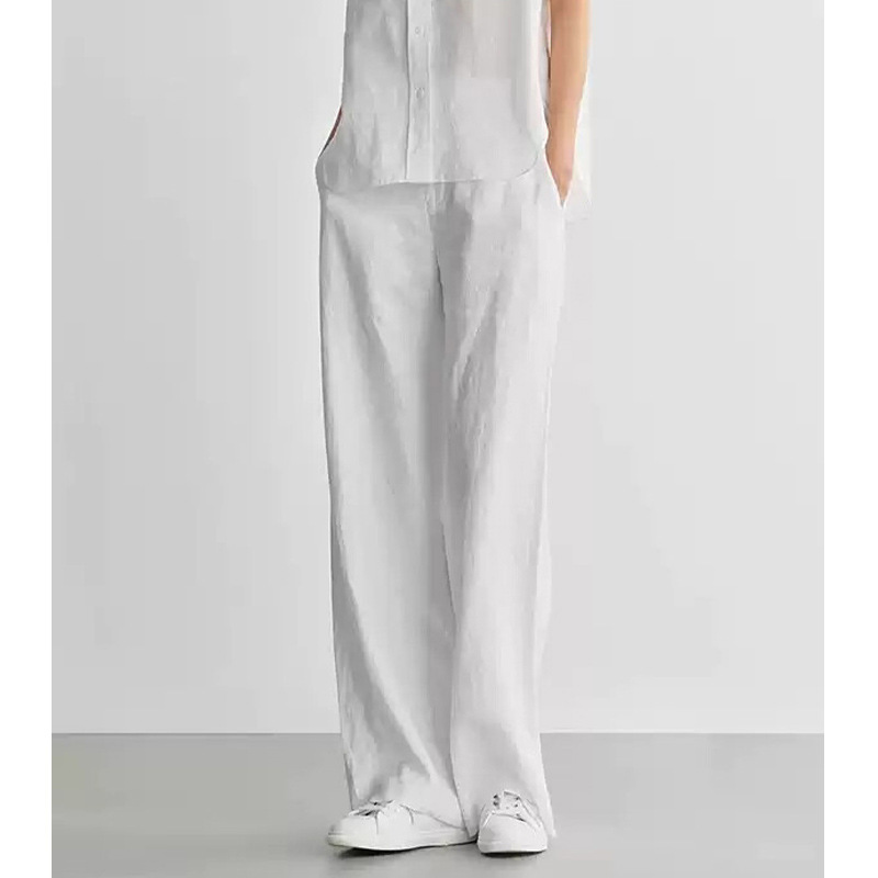 [C*Order] Designer Spring and Summer 2025 Women's Casual White Loose Slimming Look Straight Pants