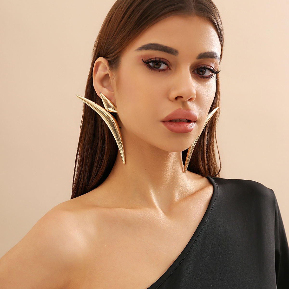 Alloy Ear Needle Material 1 Piece Simple Style Solid Color Plating Alloy Ear Studs