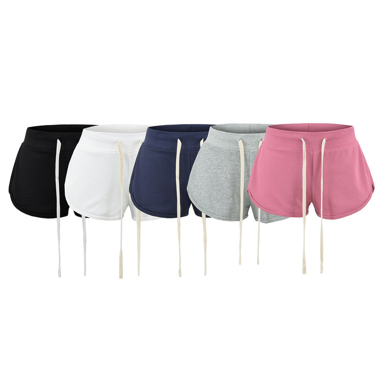Elegant and high-end casual shorts for women, with drawstring, elastic waist, suitable for walking and leisure, summer hot pants