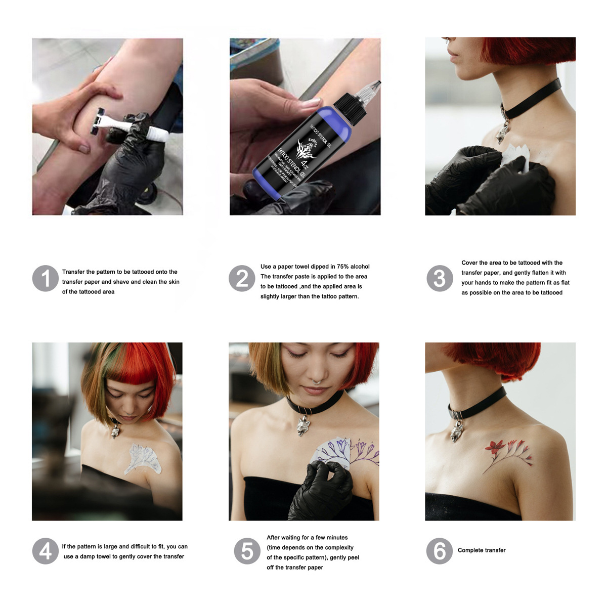 Tuffking gel de transferencia de tatuaje crema de transferencia de larga duración color fijación tatuaje herramienta de tatuaje consumibles