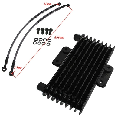 Motorcycle engine heat dissipation Universal Oil Cooler 8 rows cooling radiator replacement parts heat sink + oil pipe screw (Soyutma sisteminin digər hissələri) - oc132-1-black-m10-tubing-screw