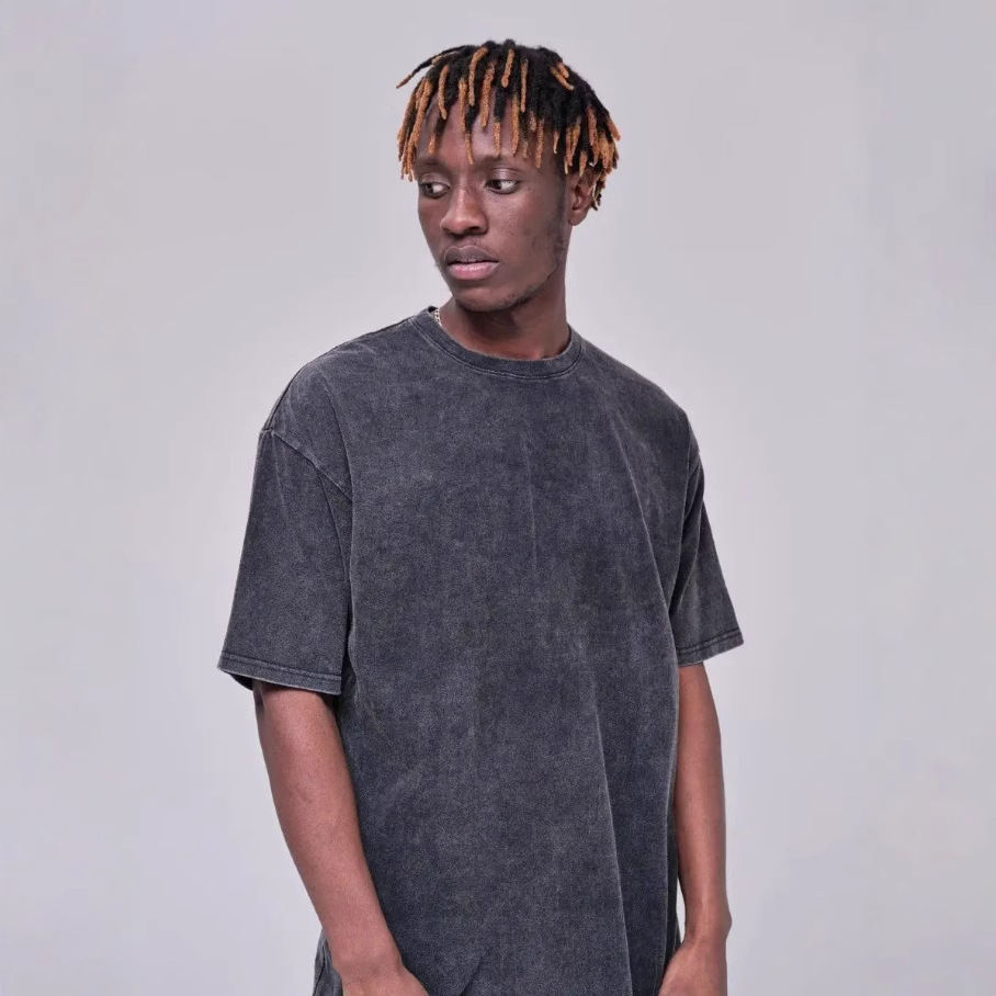 Amazonins lavado retro europeo gran camiseta de algodón de manga corta de cuello redondo suelta camiseta para hombres y mujeres