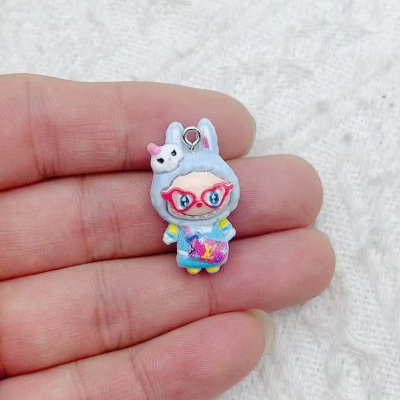 漫画ラブブ樹脂 diy ジュエリー手作りクリエイティブペンダントヘアピン帽子アクセサリー|undefined