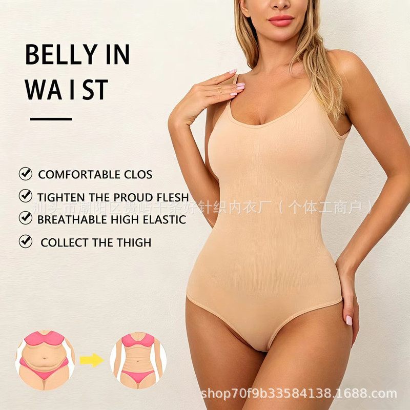 Cross-border best-selling women's shapewear bodysuit, seamless elastic one-piece garment for body sculpting, tummy control, butt-lifting, and waist-tightening
