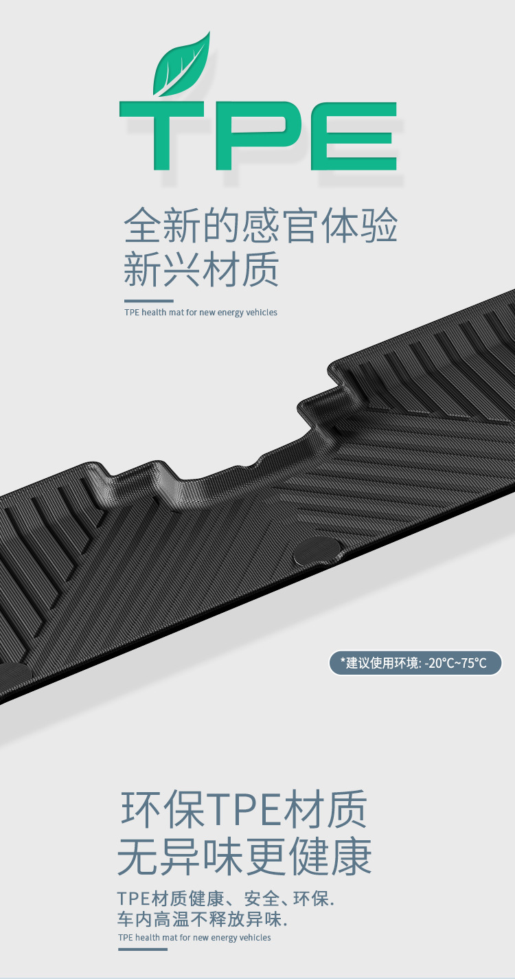 Suitable for 24 Models of Chery Icar03/Jaecoo J6 Car Floor Mats, Left and Right Steering Wheel Tpe Floor Mats, Trunk Mats