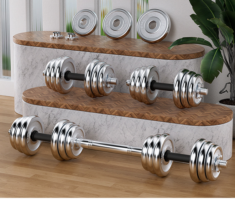 Saf Çelik Kaplama Solid Halter Ev Kullanımı Erkek Fitness Ekipmanı Barbell Seti Döküm Demiri Halter Barbell