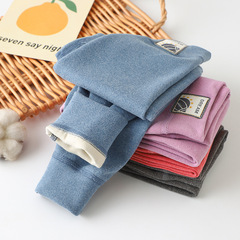 New children's autumn and winter unisex plush warm single-leg pants, cation middle school student leggings home pants
