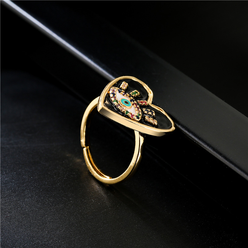 wholesale fashion drip oil eye opening copper plated ring Nihaojewelry