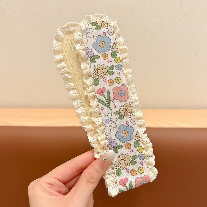 Niños pestañas flores frentes brocas de cabello acabado bandeja estilo nacional pegatinas de cabello de niñas encaje tela velcro