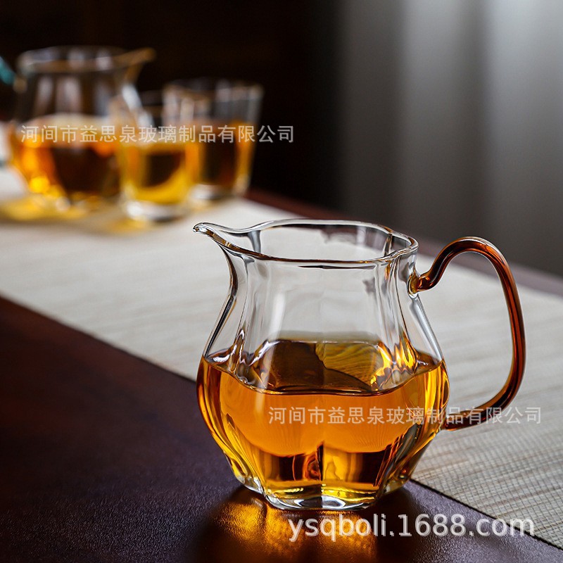 Japanese-style melon-edge fair cup high-end borosilicate glass high-end male cup tea divider tea kung fu tea set tea sea tea cup