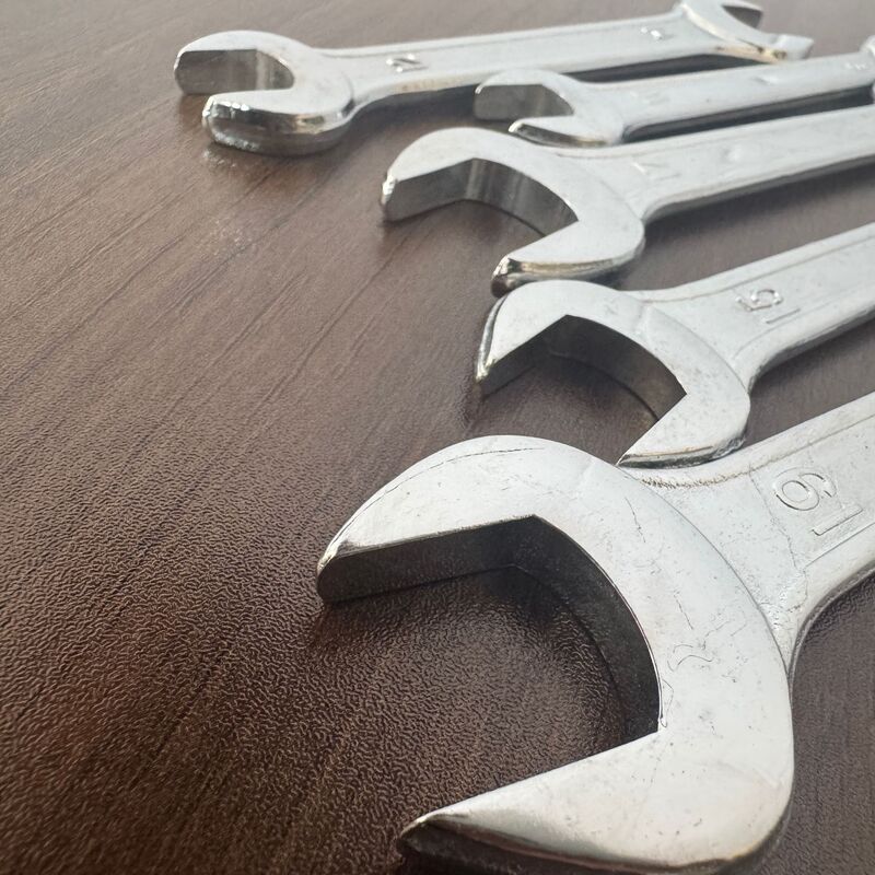 クロスボーダー45号鋼焼入れ開口レンチクロムメッキダブルレンチ高硬度レンチ金物工具セット|undefined