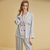 lady pajamas customized spring and autumn Thin section Silk like Satin Long sleeve trousers Exorcism pajamas suit OEM