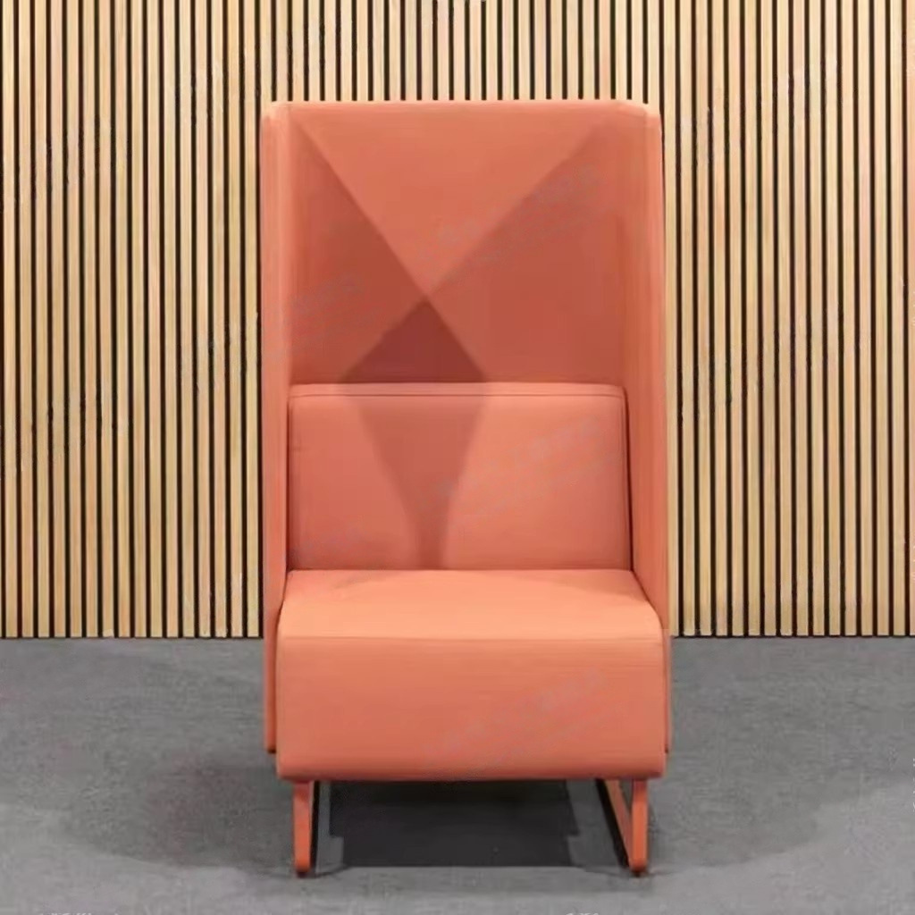 Simple High-Back Fabric Sofa with Screen Partition for Cafe, Office, Leisure, Reception, and Negotiation, Providing High Privacy