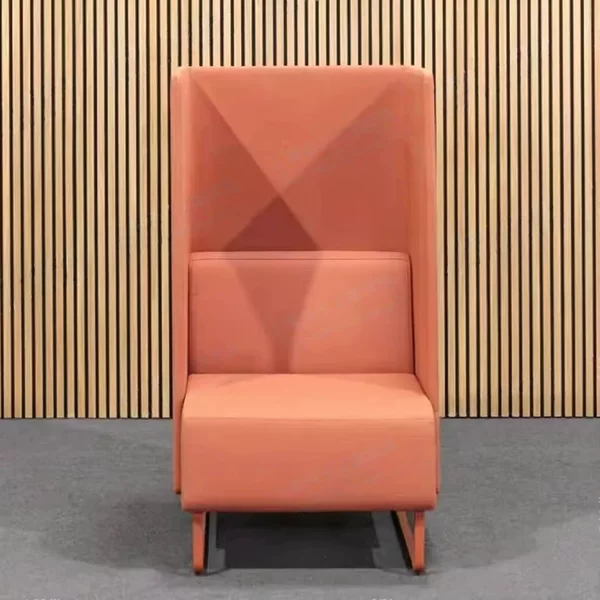 Simple High-Back Fabric Sofa with Screen Partition for Cafe, Office, Leisure, Reception, and Negotiation, Providing High Privacy