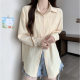 Real shot real price sunscreen white shirt design sense niche wear French small temperament long sleeve shirt coat
