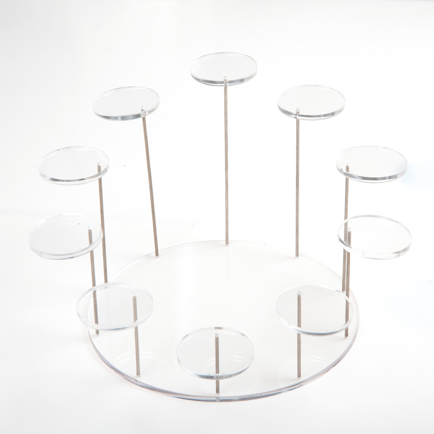 亚克力戒指饰品展示架多层圆型珠宝收纳架蛋糕甜点烘焙摆放架