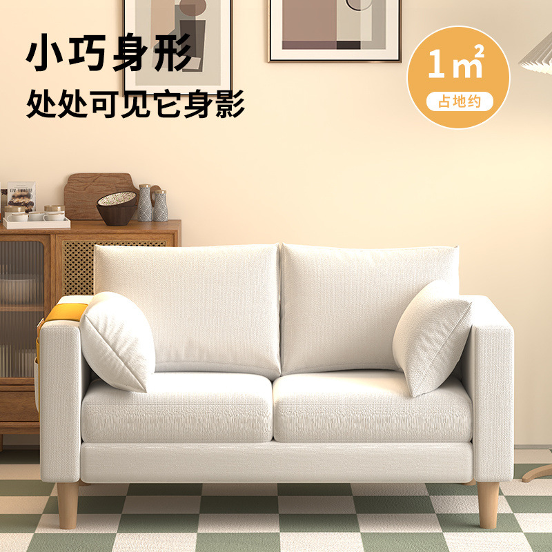 Sofa Small Apartment Nordic Simple Modern Bedroom Rental Room Simple Internet Popular Double Three-Person Living Room Fabric Sofa 3