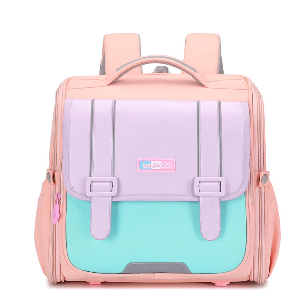 Nueva mochila horizontal para estudiantes de primaria, mochila de hombro de gran capacidad para niños, 1 - 2 - 4 grados, ligera