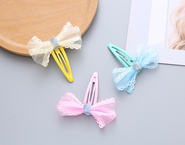 Girl's Sweet Bow Knot Cloth Handmade Net Yarn Hair Clip display picture 14