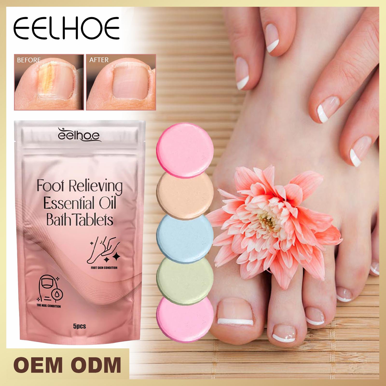 EELHOE essence brusande för kroppsrengöring, djup reparation av förhårdnader, smärtlindring och svullnad fotbadstablett_voghion.com
