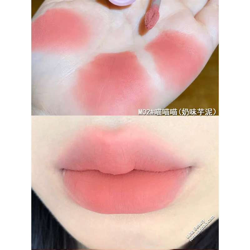 Палитра Velvet Lip Glaze Flower Fall La La Mei Beauty Series 04 Cat Milk Cake Lip Cream Lip Mud 02 Red Milk Cat